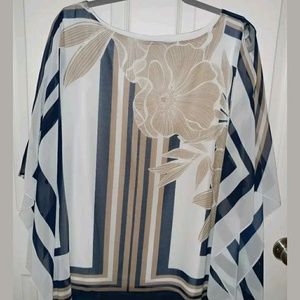 JM collection chiffon scarf poncho blouse